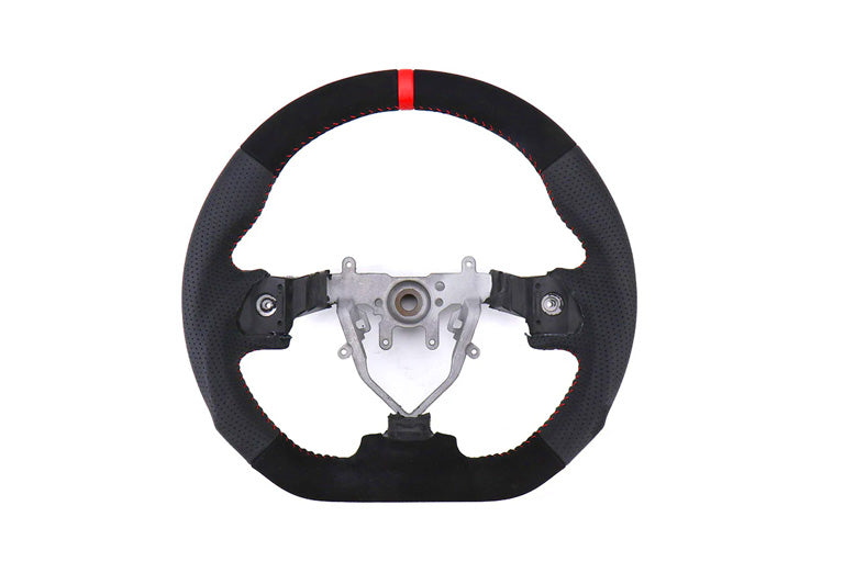 Flat Bottom Suede Steering Wheel